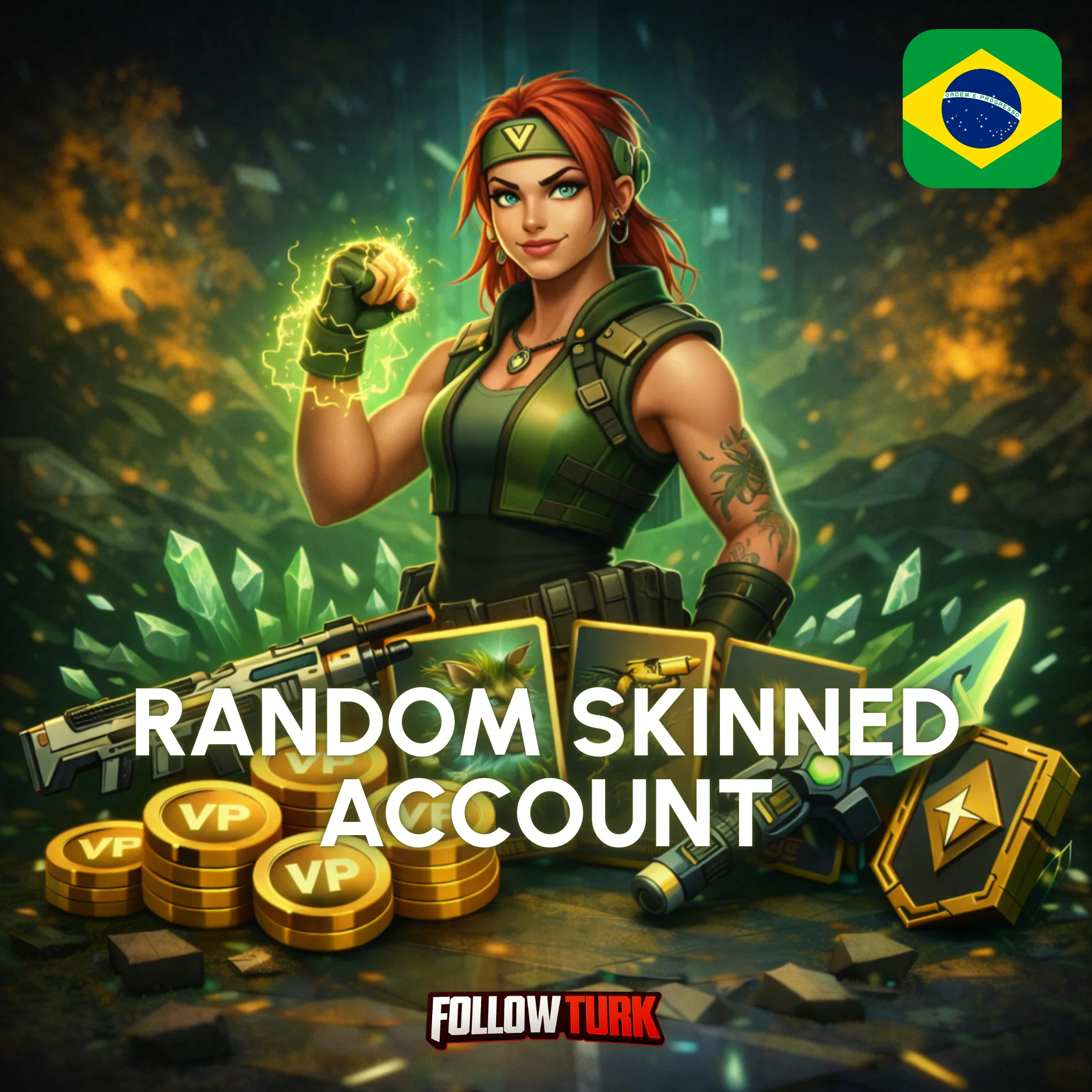 BR - 브라질 랜덤 스킨 계정 - 풀액세스 - FollowTurk