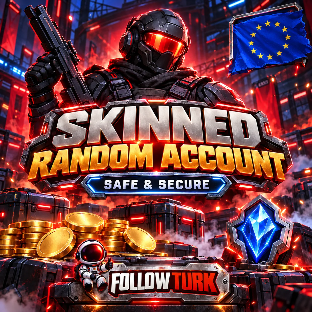 EU - 유럽 랜덤 스킨 계정 - 풀 액세스 - FollowTurk