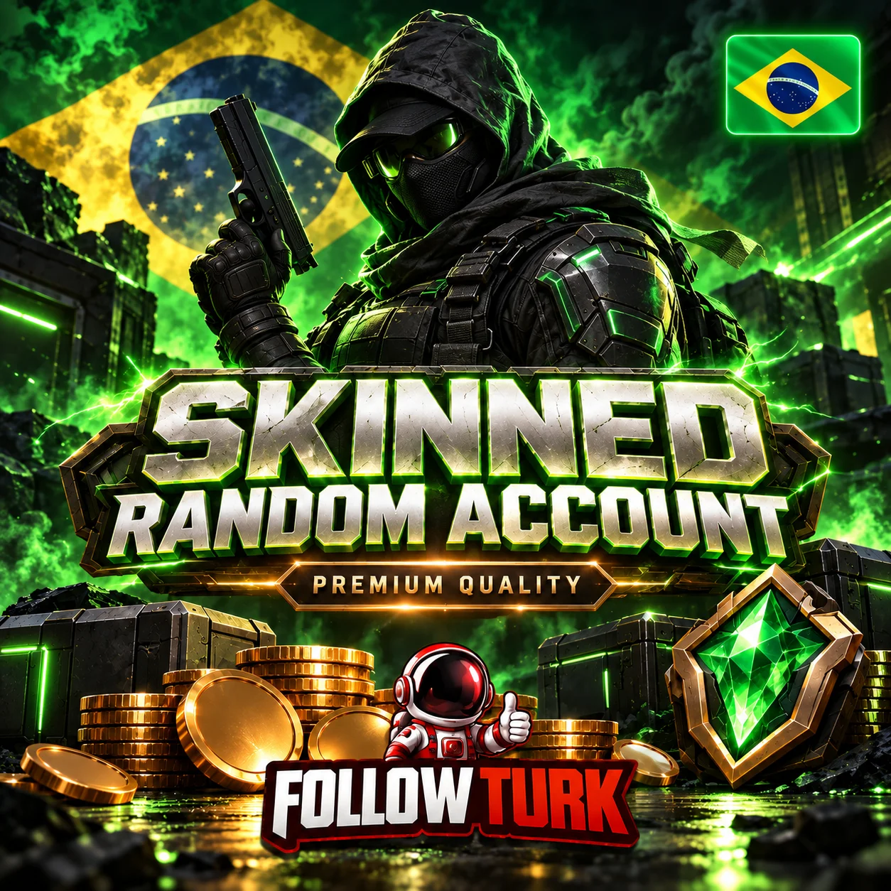 BR - 브라질 랜덤 스킨 계정 - 풀액세스 - FollowTurk